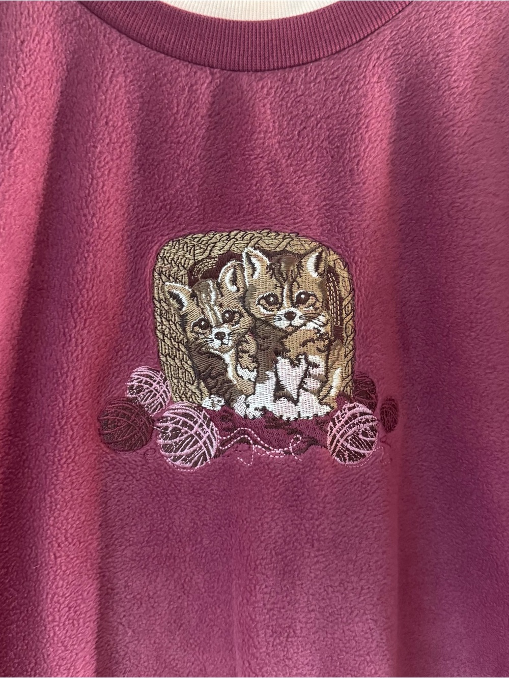 Vintage Tradition Country Collection Kitten Fleece Sweatshirt Womens Large